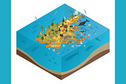 Asia isometric flora & fauna map, an Animal Illustration by pet design shop (Thumbnail 4 of 5)
