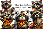 Halloween Raccoon Clipart Bundle, a Seasonal Illustration by CreationArt (Thumbnail 1 of 5)