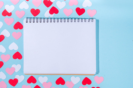 Valentine day simple flatlay background, a Holiday Photo by Rimma