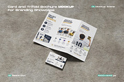 Card and Trifold Brochure Mockup, an Advertising Mockup by My Code Std (Thumbnail 1 of 3)