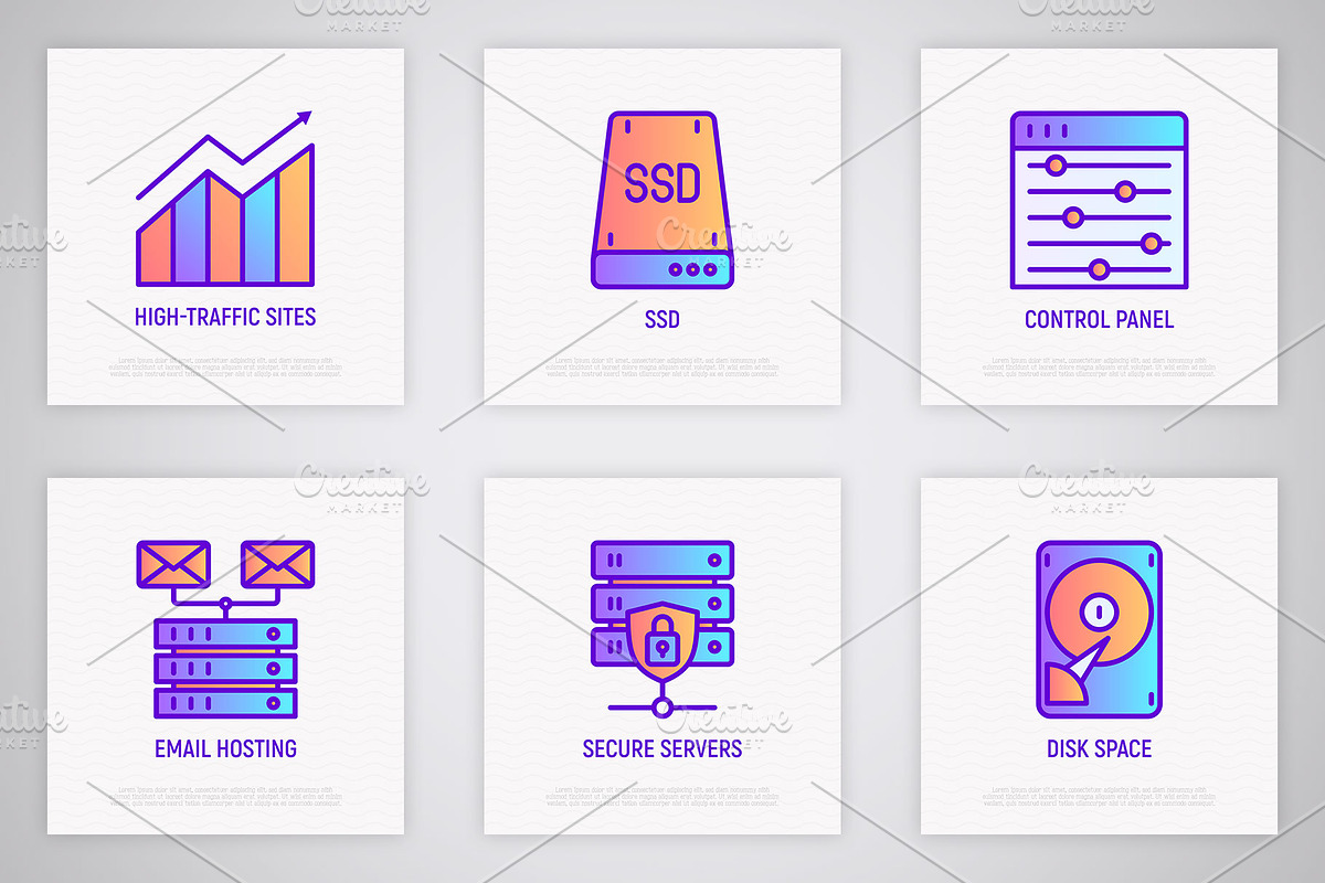 Hosting | 16 Thin Line Icons Set, an Outline Icon by Alex Blogoodf (Photo 6 of 11)