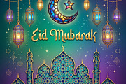 Stained Glass Eid Mubarak Mosaic, a Holiday Photo by microtasker (Thumbnail 2 of 2)
