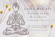 Lotus Man Set. 31 elements, an Illustration by anvinoart (Thumbnail 1 of 16)