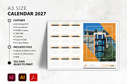 A3 Landscape Calendar 2027 Template, a Stationery Template by MstArtwork (Thumbnail 1 of 5)