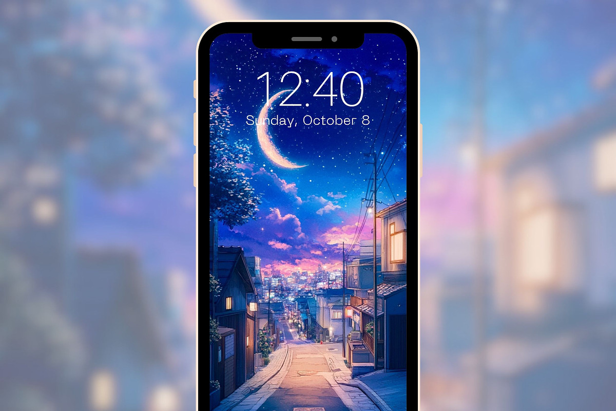 Anime Night Street Wallpapers, a Graphic by Kalindiprints (Photo 2 of 6)
