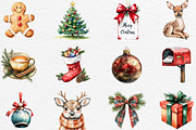 Cute Christmas Day Clipart, an Illustration by Black Bird Studio (Thumbnail 4 of 6)