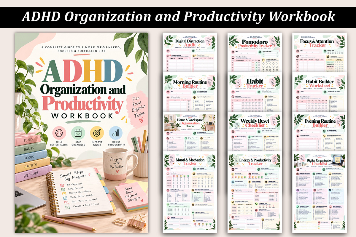 ADHD Organization and Productivity, a Stationery Template by Designmela01 (Photo 1 of 5)