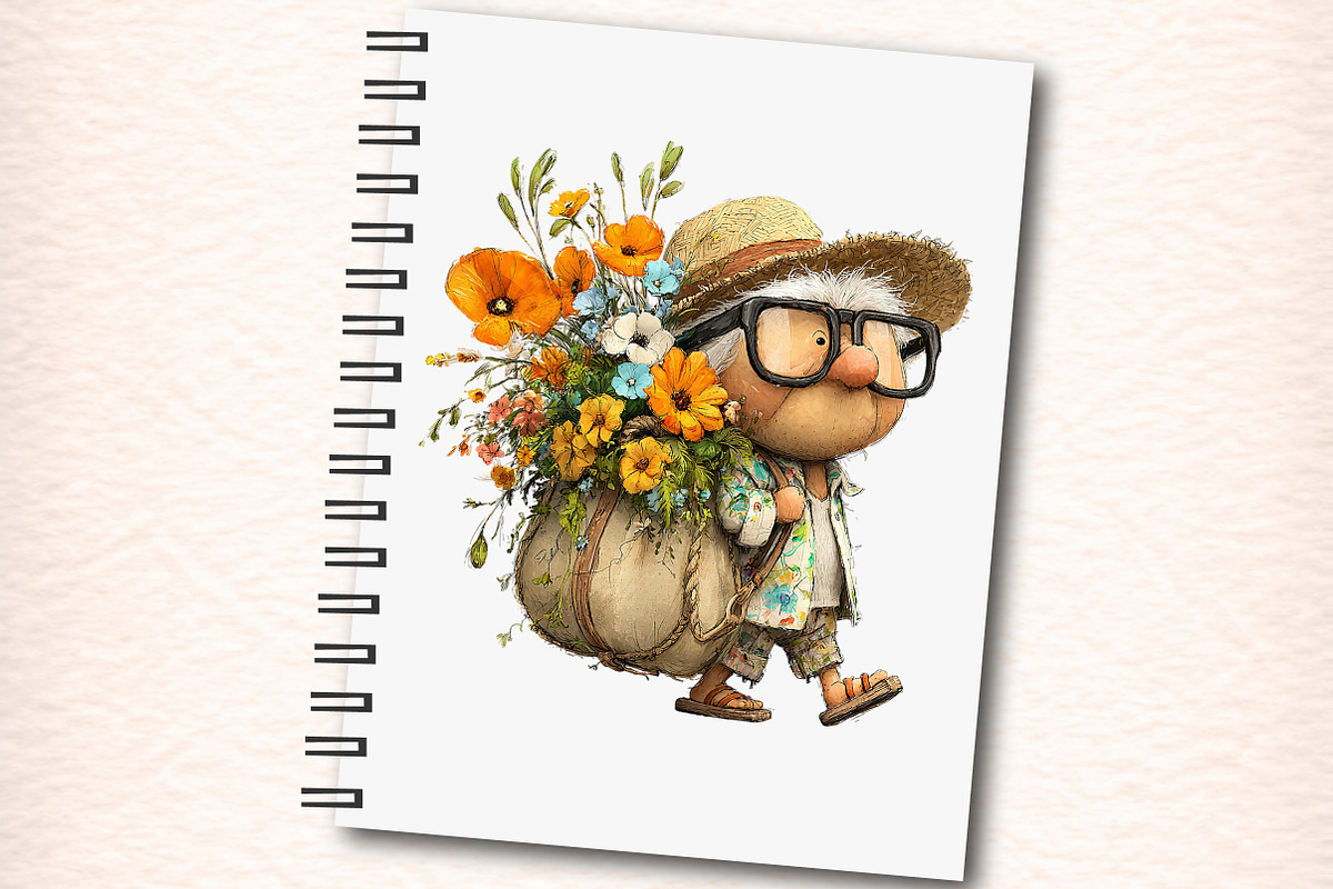 Funny Summer Beach Grandpa Clipart, an Illustration by Digital Artistic99 (Photo 7 of 11)