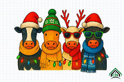 Cow Christmas PNG, an Illustration by Craft Nest (Thumbnail 1 of 6)