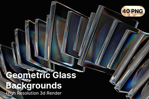 3D Geometric Glass Background Shapes