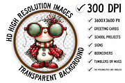 Funny Christmas Snowman Clipart, an Illustration by Craft Nest (Thumbnail 3 of 7)