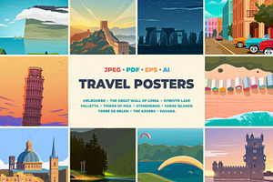 Travel Posters Set. Vol.3