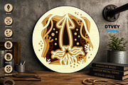 Sea Animals Mandala 3D Layered 6, an Animal Illustration by OTVEY DESIGN (Thumbnail 3 of 7)
