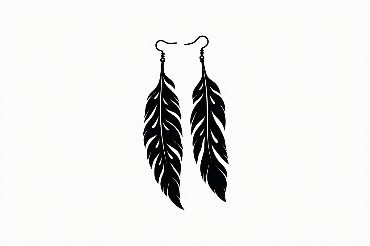 Leaf Earring Silhouette Bundle, an Object Graphic by balal (Photo 6 of 15)