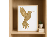 Floral Hummingbird Wall Art Elegant, a Background Graphic by LaseredNinja (Thumbnail 3 of 7)
