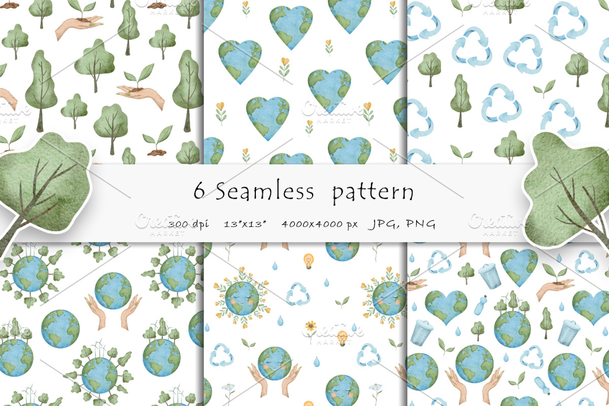 Earth Day Watercolor clipart, an Object Illustration by Daryartsy (Photo 4 of 5)