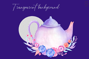 Watercolor Tea Party Clip Art