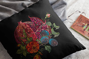 Ripened pomegranate and red roses, a Decorative Illustration by Matrioshka (Thumbnail 5 of 9)