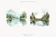 Pine Trees & Lake, a Decorative Illustration by PeDe Designs (Thumbnail 8 of 12)