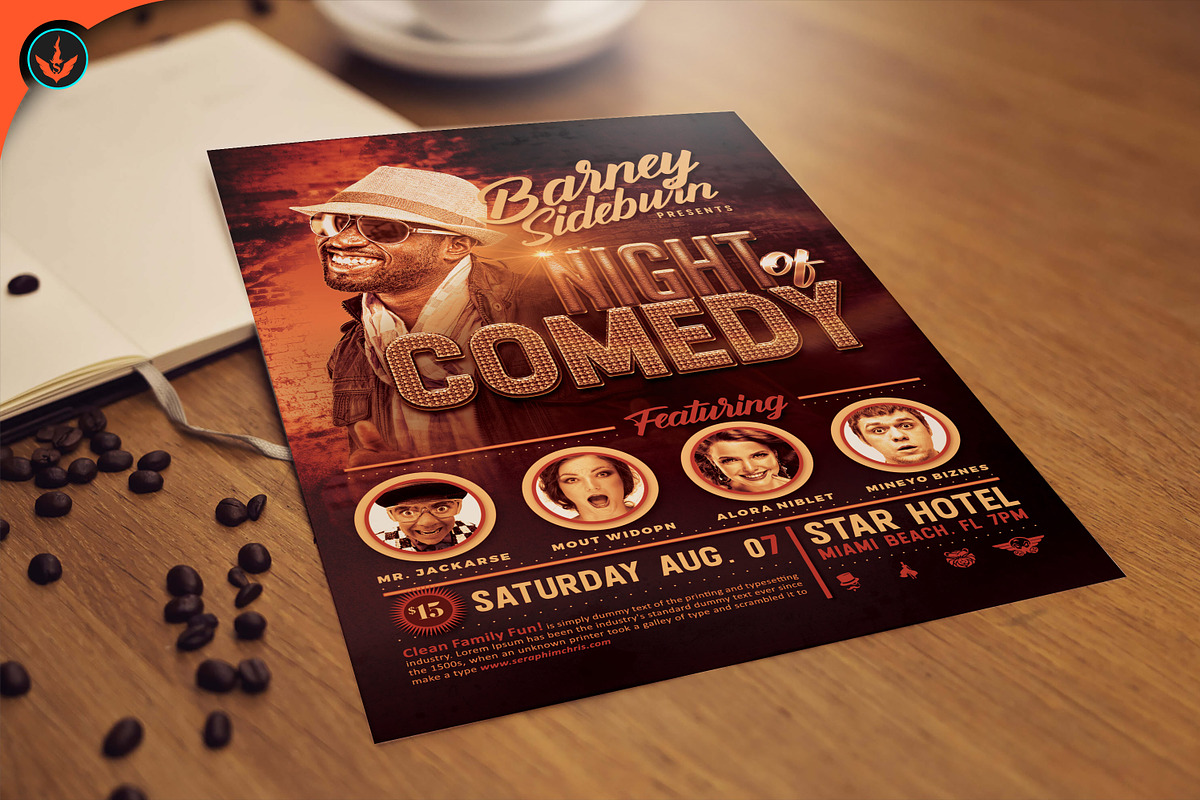 Night of Comedy Flyer, a Flyer Template by SeraphimChris (Photo 3 of 4)