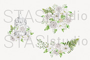 White Peony & Silver Cage Clipart, a Decorative Illustration by STASIstudio (Thumbnail 2 of 3)