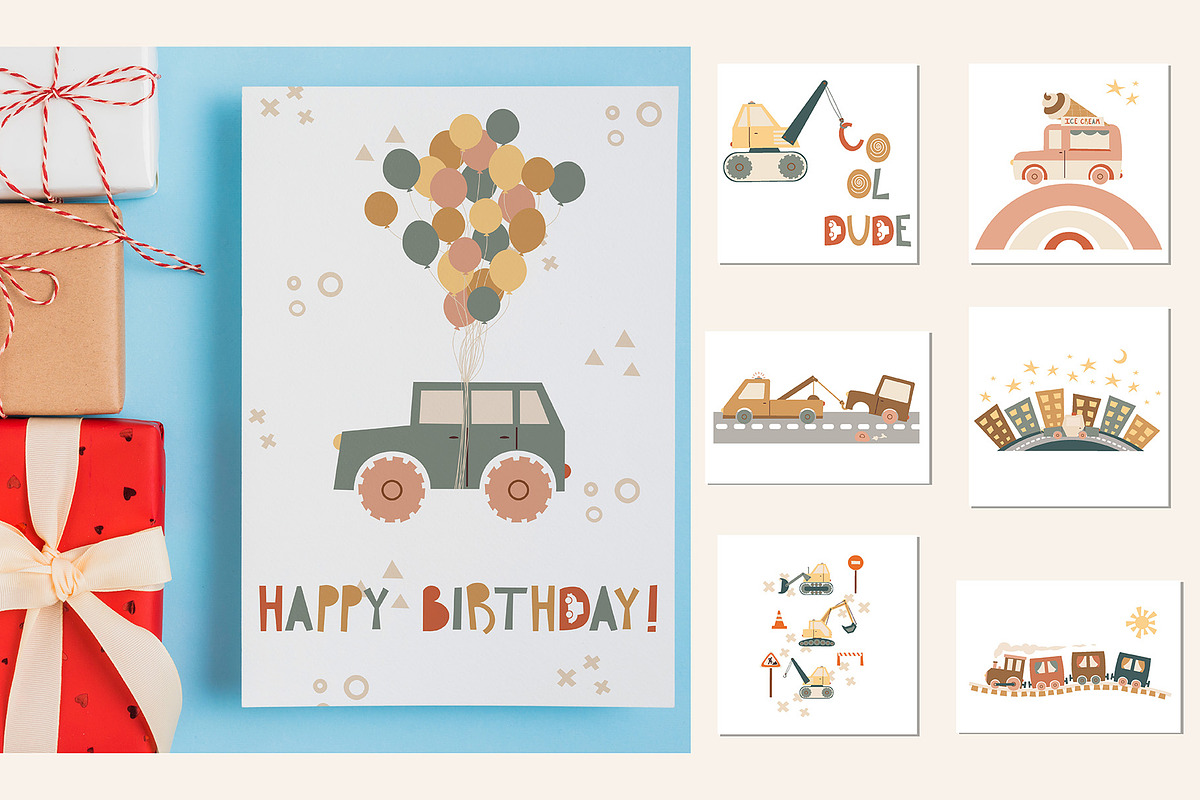 Cars. Cute collection for kids., an Illustration by Julia Martyshkina (Photo 5 of 9)
