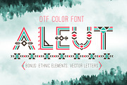 Tribal Aleut OTF color font., a Font by Kseniia Kuznetsova (Thumbnail 1 of 5)