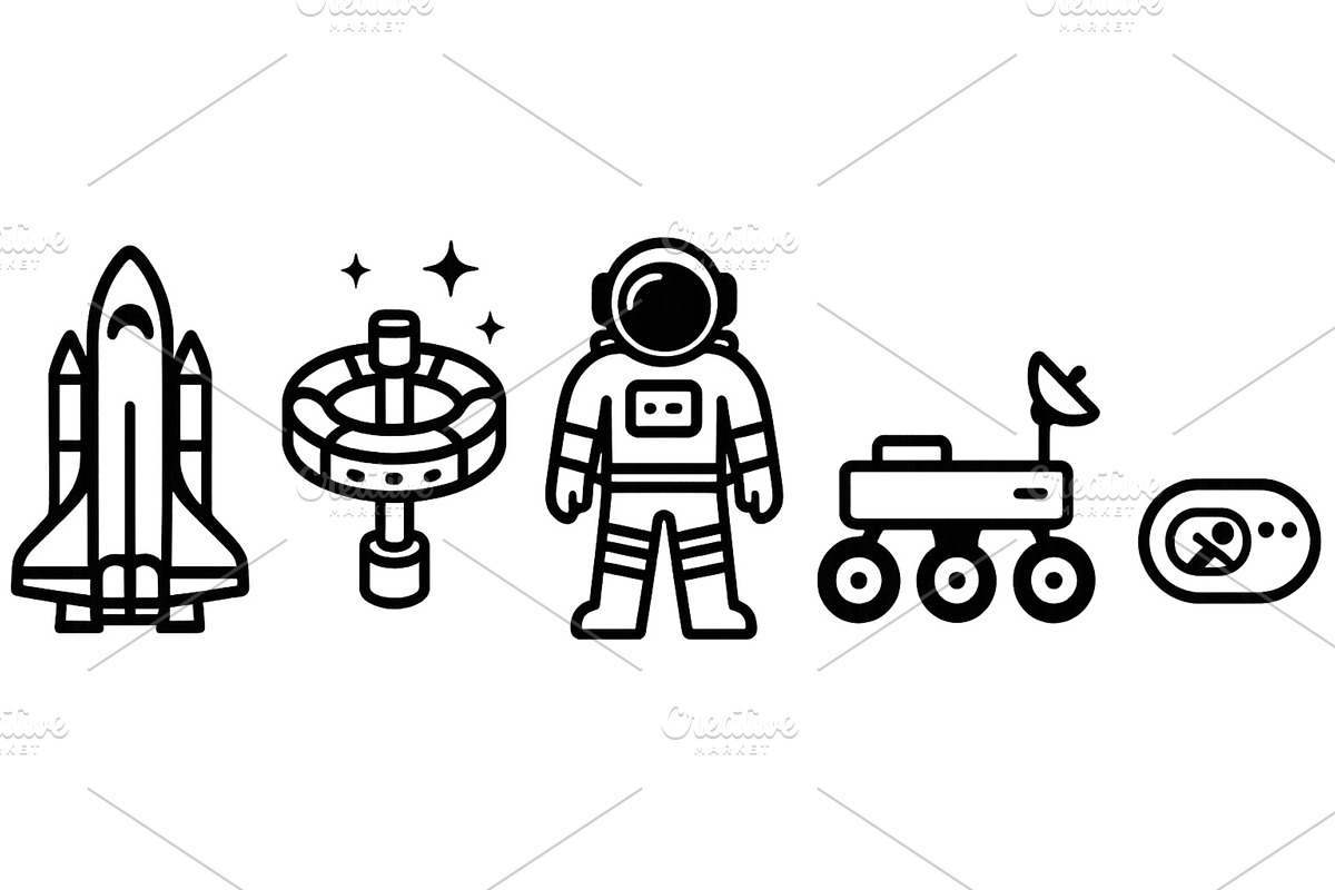 Space exploration symbols featuring, an Illustration by ZinetroN
