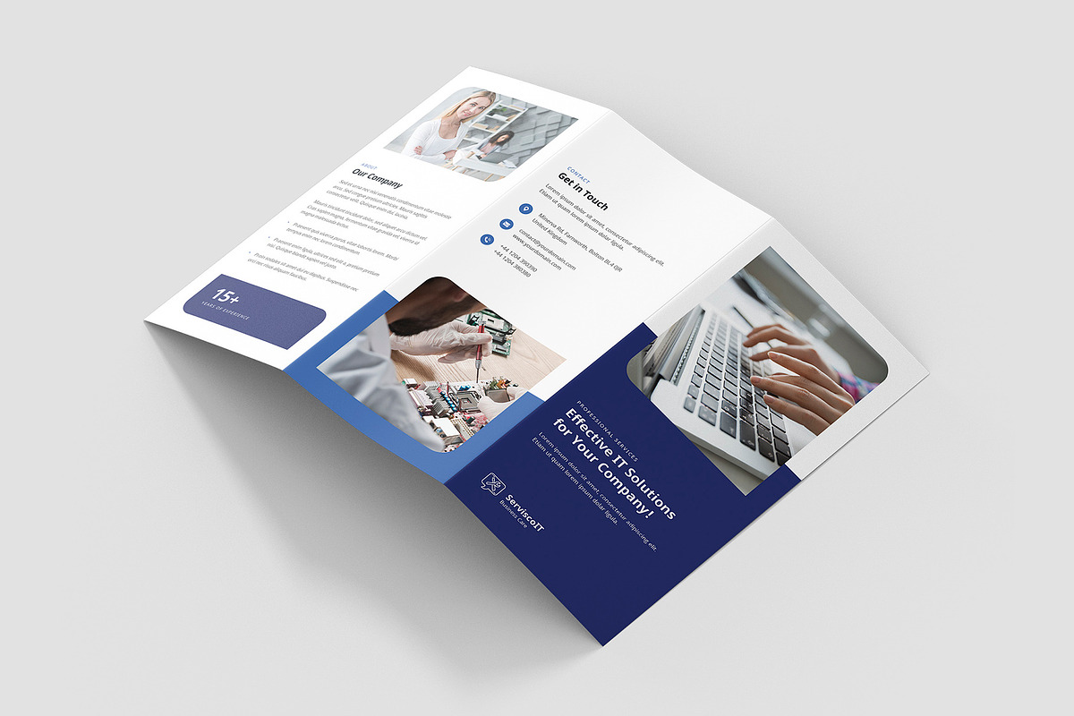 IT Service Brochure Trifold Template, a Brochure Template by artbart (Photo 6 of 10)