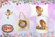 Light Up Christmas Girls Cliparts, a Seasonal Illustration by Ink Gallery (Thumbnail 12 of 13)