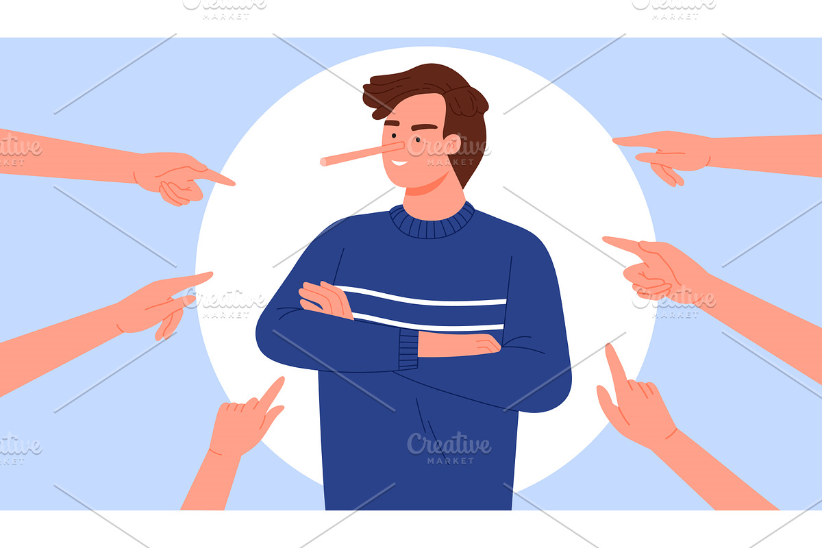 Person with a growing nose, an Illustration by Flashvector