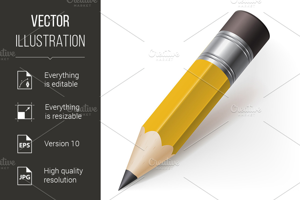 Realistic pencil, a Background Graphic by DvargShop