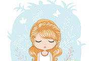 set with 32 cartoon girls-cute girls, an Animal Illustration by StudioLondon (Thumbnail 25 of 33)