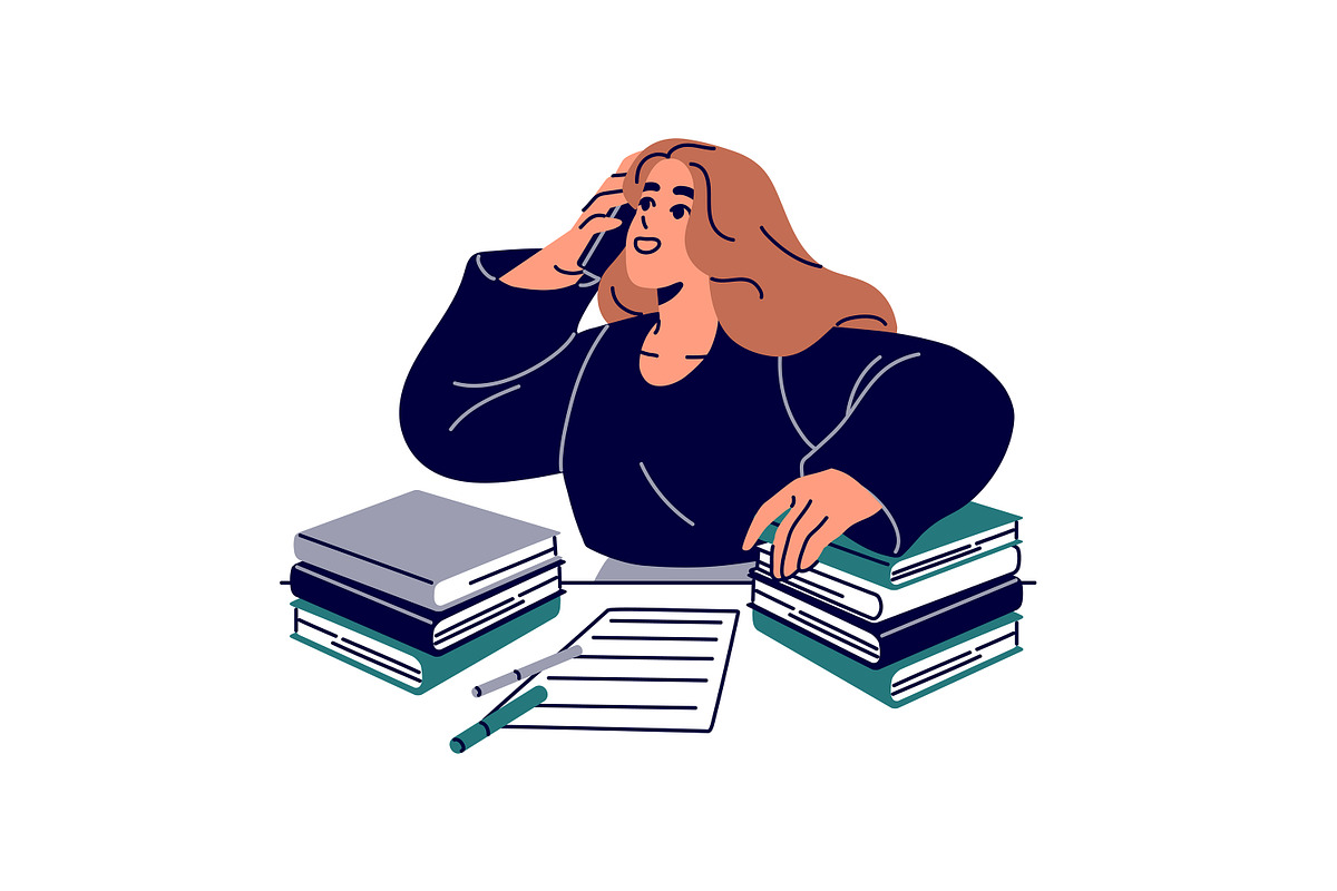 People study at desk set, an Education Illustration by PaperTrident (Photo 2 of 19)