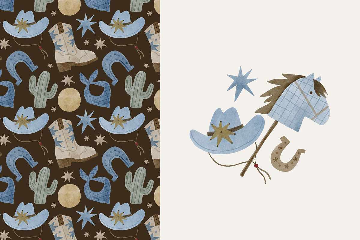 Western Watercolor Nursery Clipart, a Decorative Illustration by Cute And Wild (Photo 3 of 6)