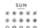 Set Glyph Icons of Sun, a Solid Icon by motorama (Thumbnail 1 of 2)