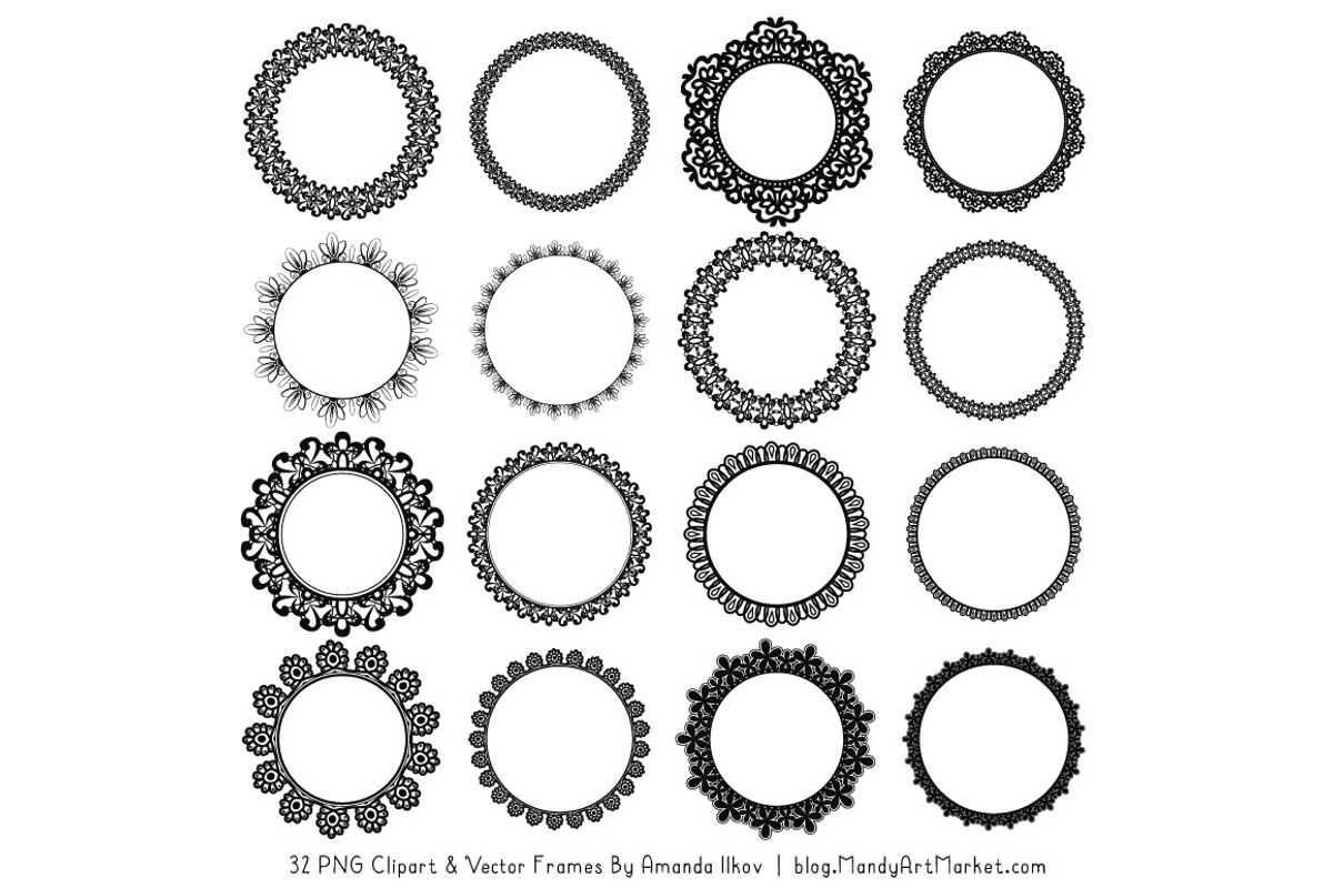 Black Round Lace Frames, an Illustration by Amanda Ilkov (Photo 3 of 5)