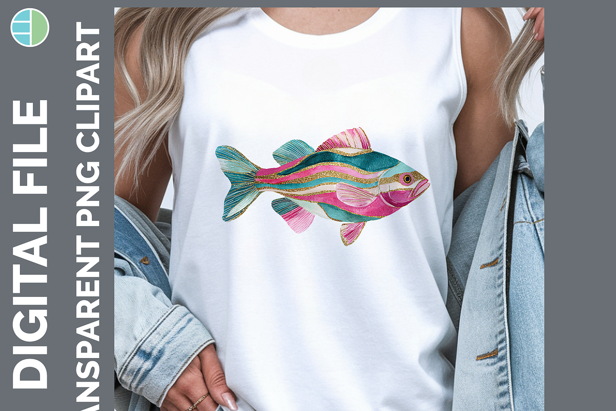 Preppy Fish Clipart Bundle, 22 PNG, an Animal Illustration by Enliven Designs (Photo 5 of 8)