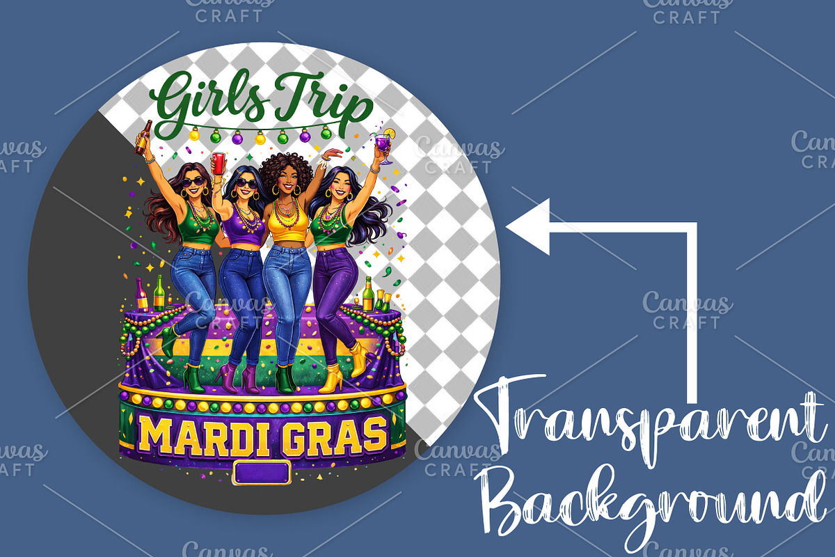 Girls Trip Mardi Gras PNG, an Illustration by Canvas Craft (Photo 2 of 6)