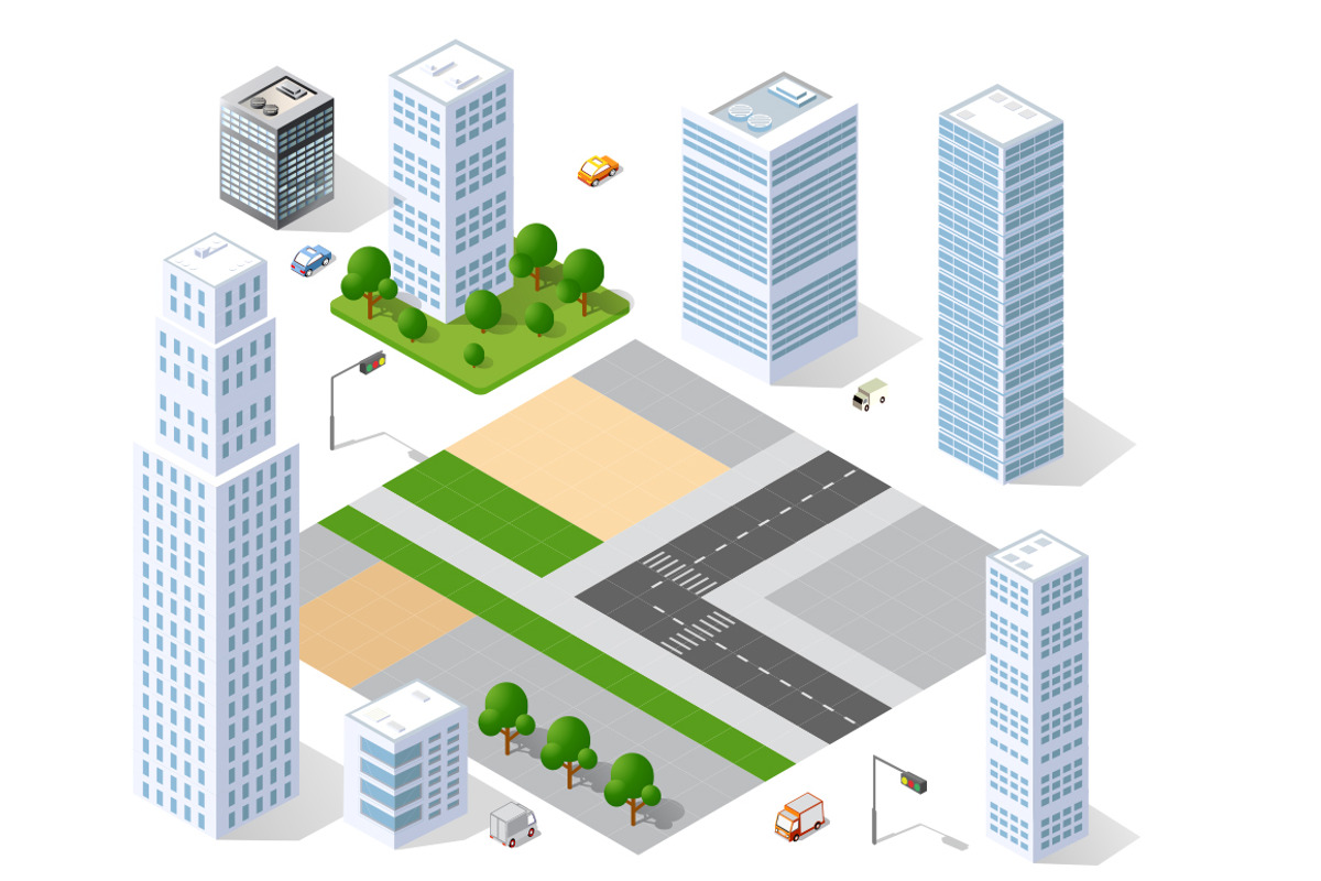 Set of isometric city houses, an Object Graphic by AlexZeL (Photo 3 of 5)