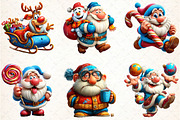 Christmas Funny Santa Clipart, an Illustration by DreamCafeArt (Thumbnail 4 of 8)