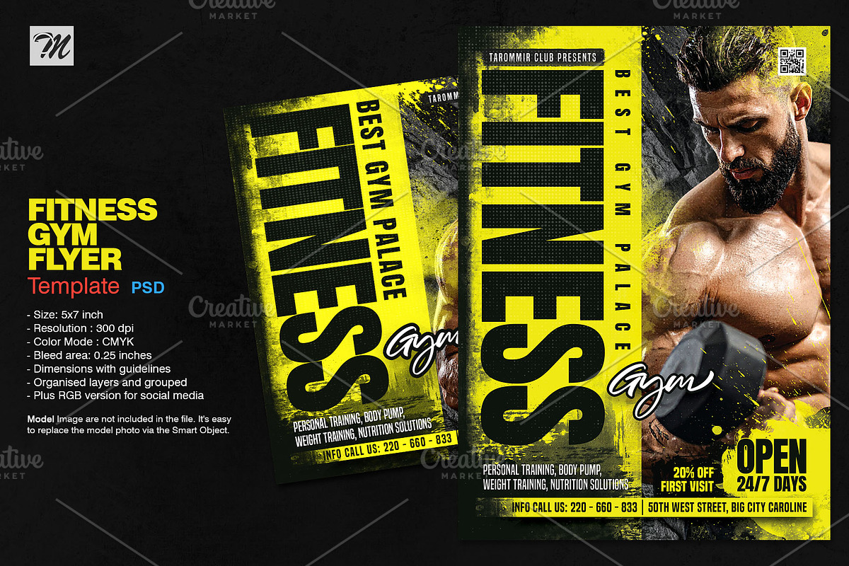 Fitness Flyer Template, a Flyer Template by Tarommir (Photo 1 of 3)