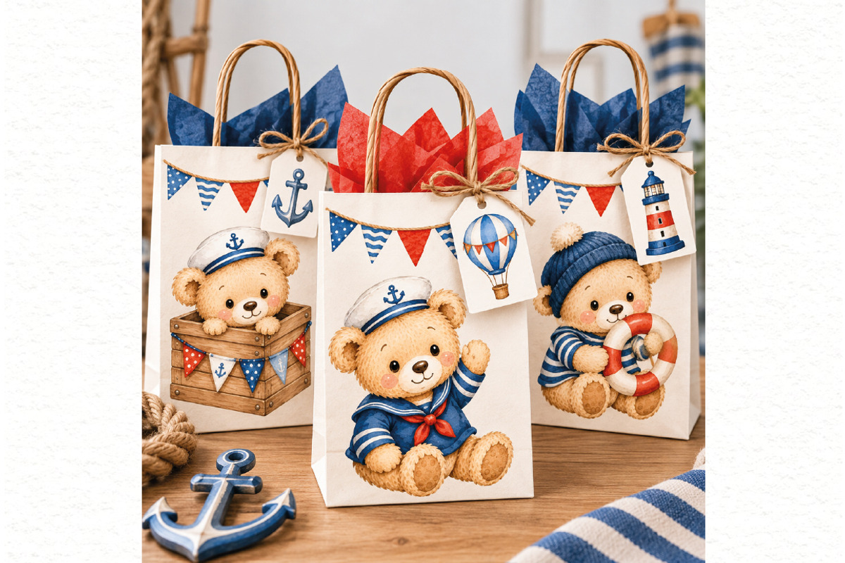 Nautical Teddy Bear Clipart, an Animal Illustration by Villa 11 Estudio (Photo 8 of 10)