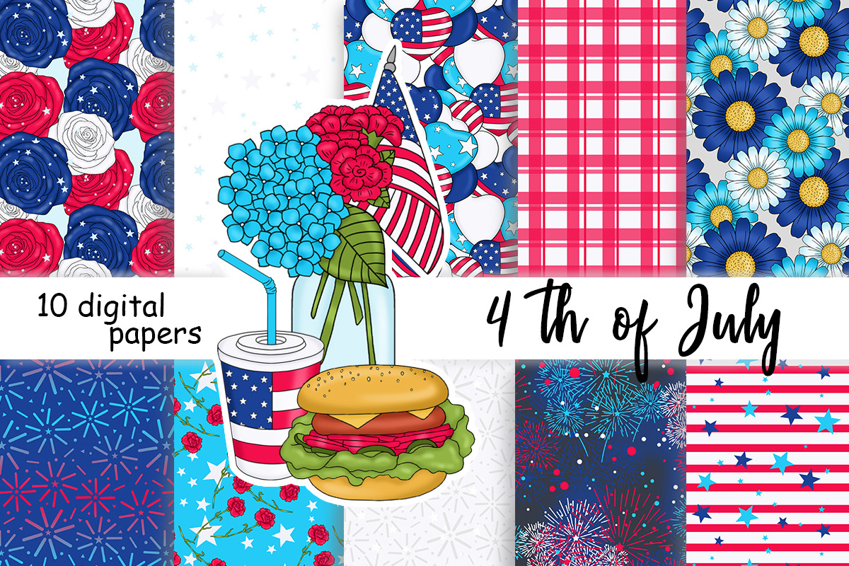 4th of July Pattern, a Pattern Graphic by GlamArtZhanna (Photo 2 of 3)