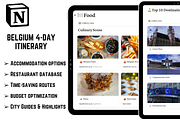Belgium 4-Day Notion Itinerary, a Templates & Theme by 2 Nomazi (Thumbnail 2 of 3)