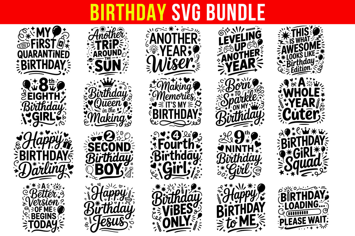 20 Birthday SVG Bundle, an Object Graphic by himelgfx (Photo 1 of 8)