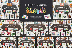 Household Montessori Cards Bundle