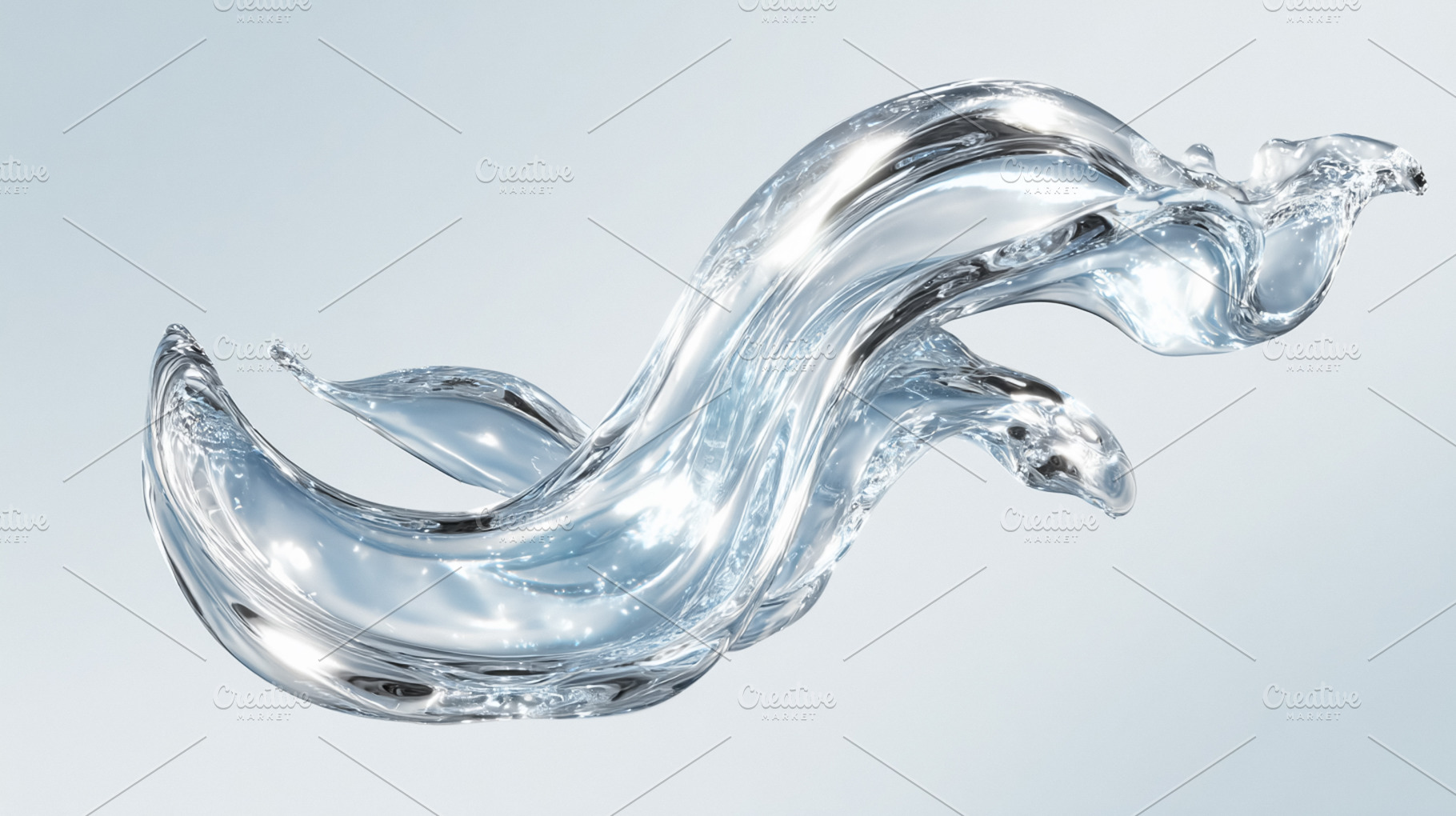 Transparent water forming a dynamic splash, representing concept, a Photo by Studio ANNA