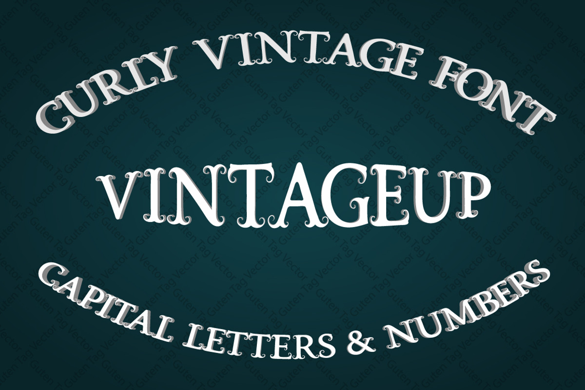 Vintage font with curls