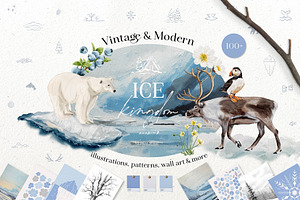 Ice Kingdom Watercolor Collection, an Object Graphic by Julia Dreams